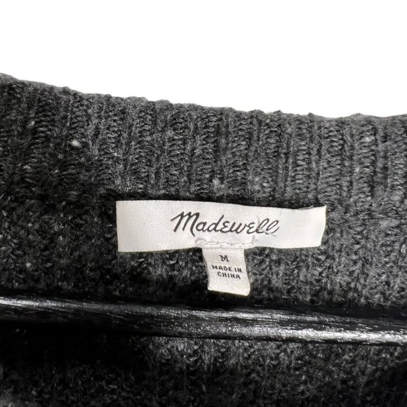 Madewell Dark Grey Knit Long Sleeve Sweater Knee Length Dress Medium - Picture 3 of 8